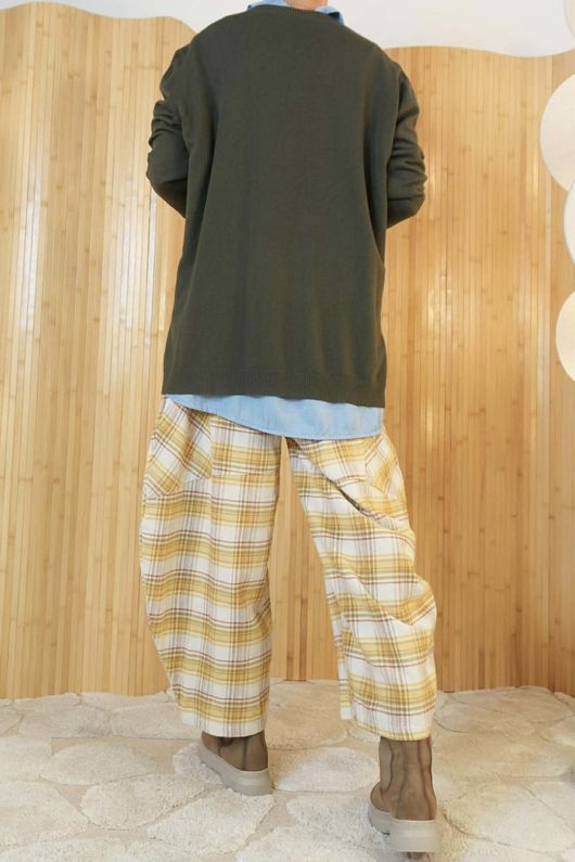 Elodie V Neck Button Knit Deep Khaki